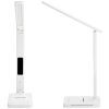 LED asztali lámpa kijelzővel, töltővel, ébresztőórával, CCT DIM, fehér, Kobi