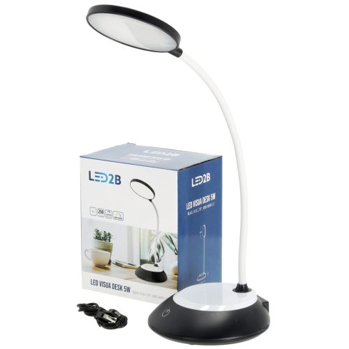 LED asztali lámpa 5W vezeték nélküli szabályozható CCT DIM fekete Kobi