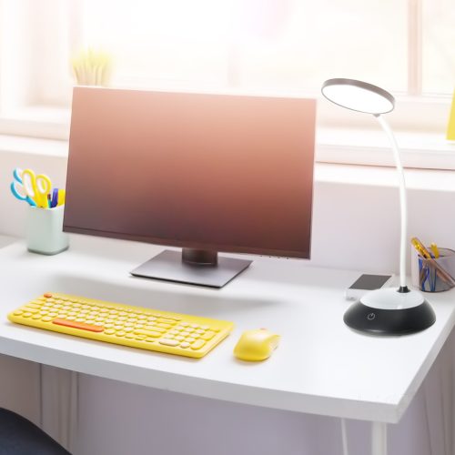 LED asztali lámpa 5W vezeték nélküli szabályozható CCT DIM fekete Kobi