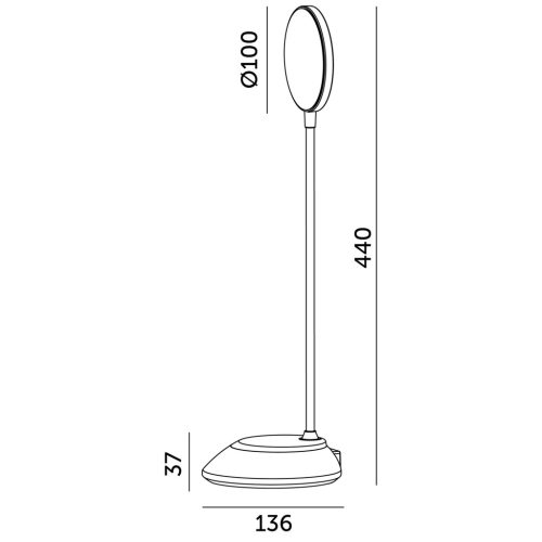 LED asztali lámpa 5W vezeték nélküli szabályozható CCT DIM szürke Kobi