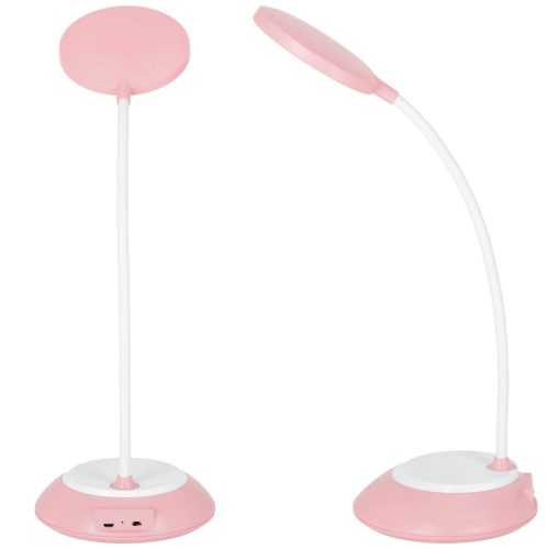 LED asztali lámpa 5W vezeték nélküli szabályozható CCT DIM rózsaszín Kobi