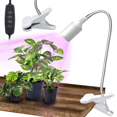 LED asztali növényi lámpa kapcsos fehér NÖVÉNY CLIP Kobi