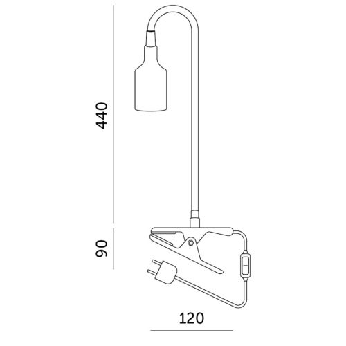 LED asztali növényi lámpa kapcsos fehér NÖVÉNY CLIP Kobi