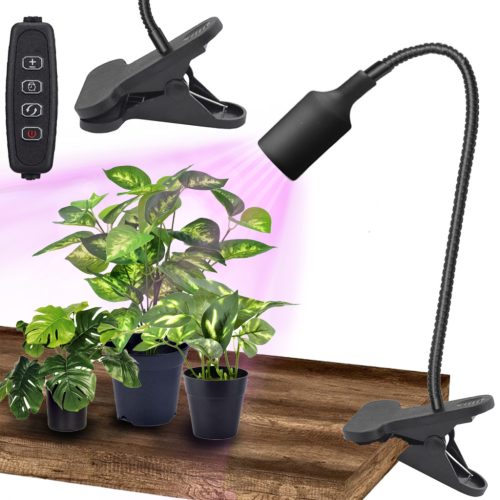 LED asztali növényi lámpa klipszel Fekete PLANTY CLIP Kobi
