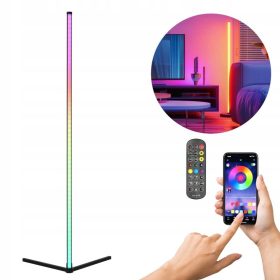   LED állólámpa fekete CCT RGB intelligens távirányító alkalmazás