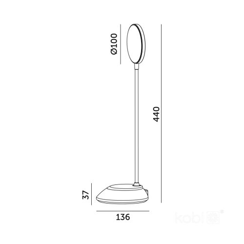 LED asztali lámpa, 5W, 200lm CCT, 270°, újratölthető, kék, Visua Kobi