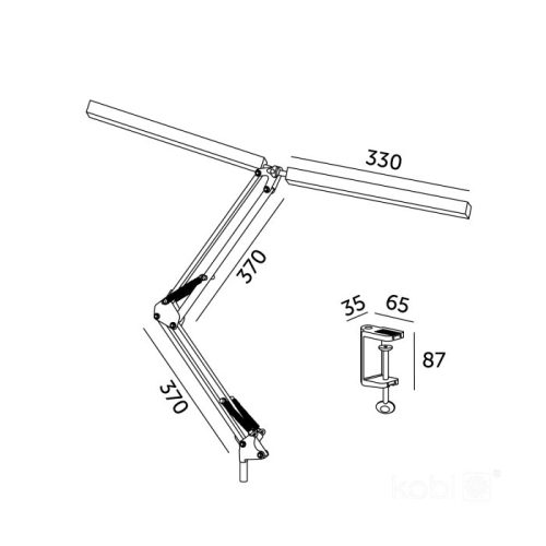 LED asztali lámpa, 28W, 1400lm CCT, 120° fehér, Tenuix Kobi