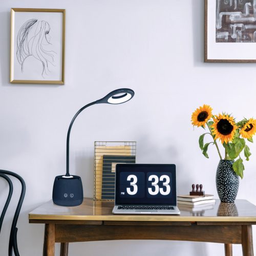 Lusia LED2B Kobi újratölthető LED asztali lámpa, 5W, 180lm, fekete