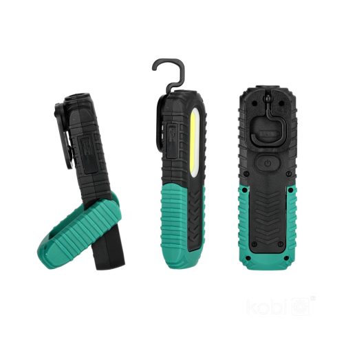 Kompakt zseblámpa, multifunkciós, hordozható, újratölthető lámpa, 5 W, 6000 K, IP54, magnézium, X-MPR Kobi