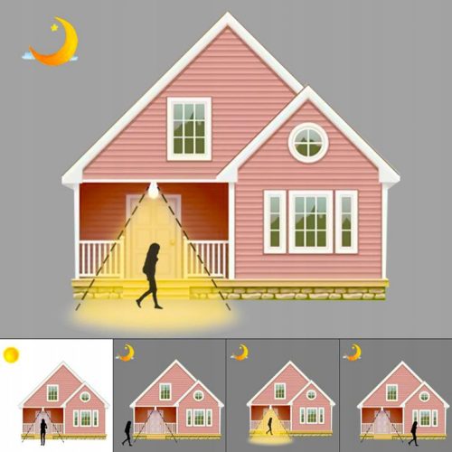 LED izzó E27 A60 9W = 60W 810lm 6500K hideg 220° KOBI mozgás- és szürkületérzékelő