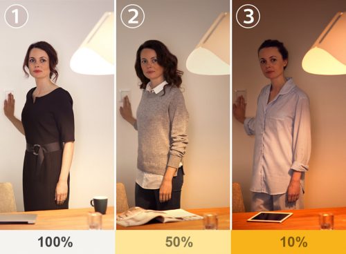 LED GOLYÓZÓZÓS E27 izzó 4W = 40W 2700K melegen szabályozható 3 LÉPÉSES Kobi