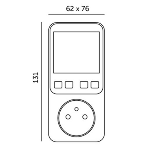 KOBI PMM3 Teljesítménymérő Energiafogyasztási és Költségméréssel, Fehér