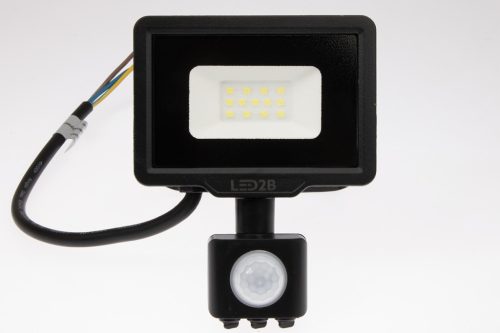 LED REFLEKTOR 10W 800lm 3000K IP44 fekete LED2B KOBI MHC mozgásérzékelővel