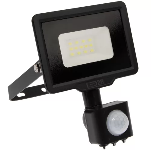 LED REFLEKTOR 10W 800lm 3000K IP44 fekete LED2B KOBI MHC mozgásérzékelővel