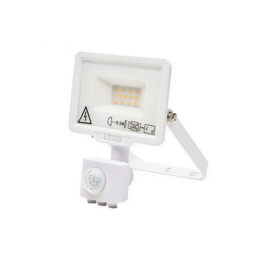 LED reflektor 10W 800lm 6000K IP44 fehér LED2B KOBI MHC mozgásérzékelővel