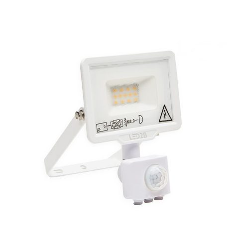 LED reflektor 10W 800lm 6000K IP44 fehér LED2B KOBI MHC mozgásérzékelővel