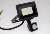 LED reflektor 10W 800lm 6000K IP44 fekete LED2B KOBI MHC mozgásérzékelővel