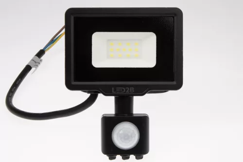 LED reflektor 10W 800lm 6000K IP44 fekete LED2B KOBI MHC mozgásérzékelővel