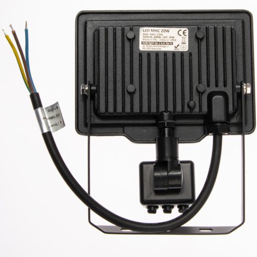 LED reflektor 20W 1600lm 4000K IP44 fekete LED2B KOBI MHC mozgásérzékelővel