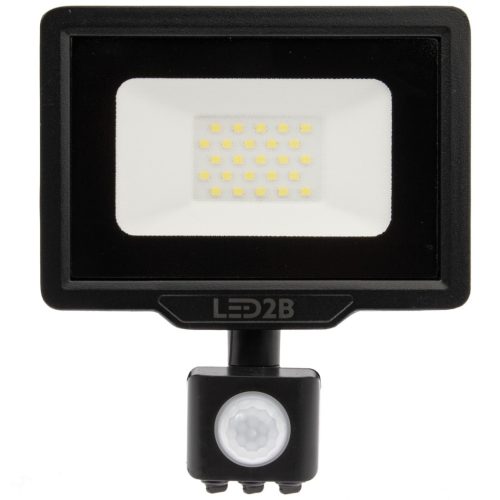 LED reflektor 20W 1600lm 4000K IP44 fekete LED2B KOBI MHC mozgásérzékelővel
