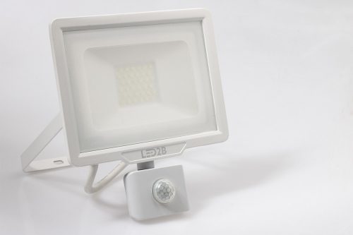LED reflektor 30W 2400lm 6000K IP44 fehér LED2B KOBI MHC mozgásérzékelővel