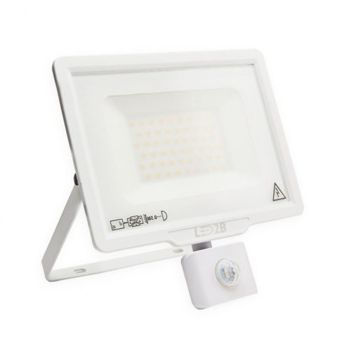 LED reflektor 50W 4000lm 3000K IP44 fehér LED2B KOBI MHC mozgásérzékelővel