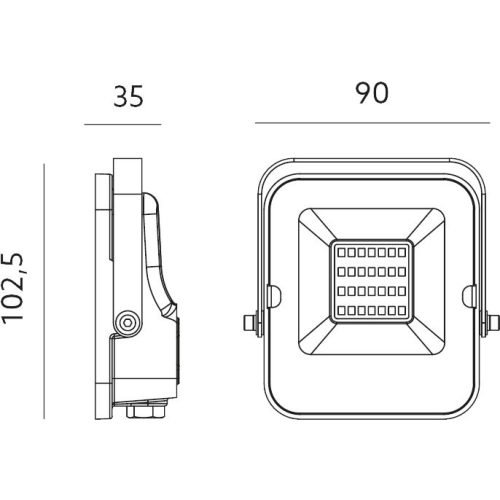 LED reflektor 10W 800lm 6500K IP65 Fekete KOBI Premium MHN
