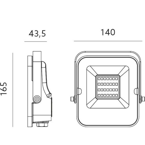 LED reflektor 50W 4000lm 4000K IP65 Fekete KOBI Premium MHN
