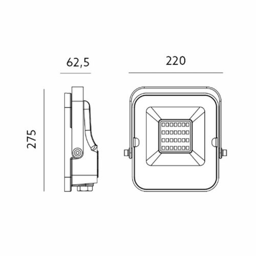 LED reflektor 100W 9000lm 6500K IP65 fekete ERŐS KOBI