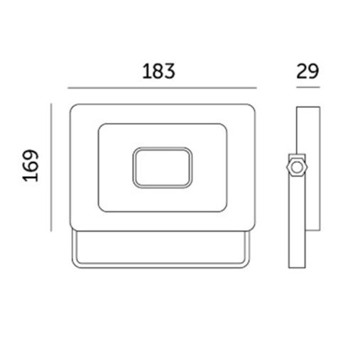 LED reflektor halogén 50W 4270lm 4000K IP65 fekete LED2B MH PIROS Kobi lámpa