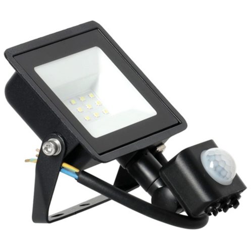 LED fényvető halogén 10W 735lm 4000K IP65 mozgásérzékelő fekete MH Kobi