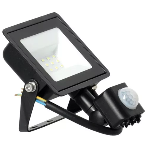 LED fényvető halogén 10W 735lm 4000K IP65 mozgásérzékelő fekete MH Kobi