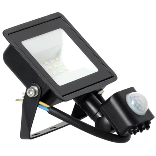 LED fényvető halogén 10W 735lm 6500K IP65 mozgásérzékelő fekete MH Kobi