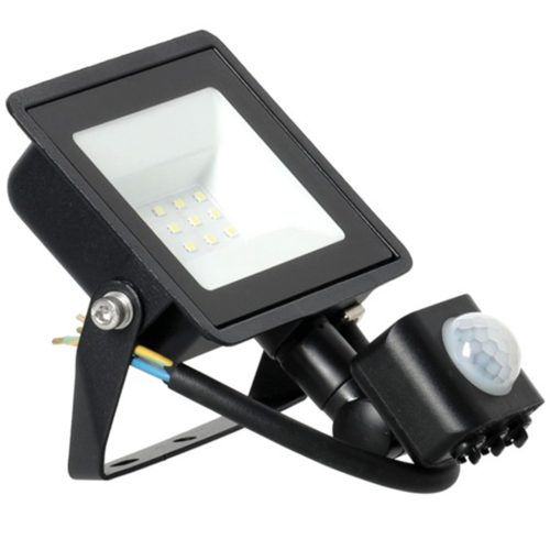 LED reflektor halogén 20W 1620lm 4000K IP65 fekete mozgásérzékelő MH Kobi