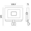 LED reflektor halogén 20W 1620lm 6500K IP65 fekete mozgásérzékelő MH Kobi