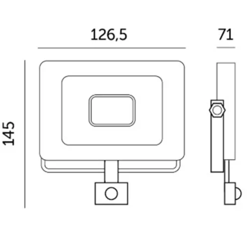LED reflektor halogén 20W 1620lm 6500K IP65 fekete mozgásérzékelő MH Kobi