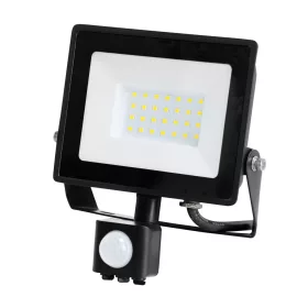   LED reflektor halogén 30W 2505lm 6500K IP65 fekete mozgásérzékelő MH Kobi