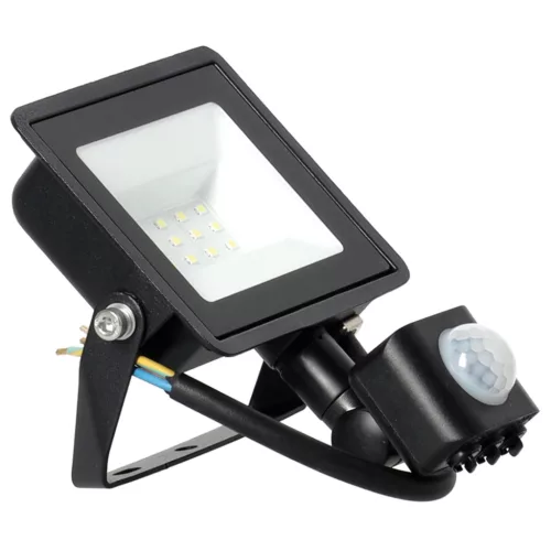 LED reflektor halogén 30W 2505lm 6500K IP65 fekete mozgásérzékelő MH Kobi
