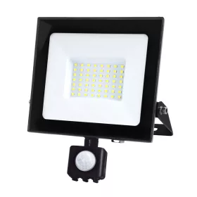   LED reflektor halogén 50W 4270lm 4000K IP65 fekete mozgásérzékelő MH Kobi