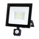 LED-es reflektor halogén 50W 4270lm 6500K IP65 fekete mozgásérzékelő MH Kobi