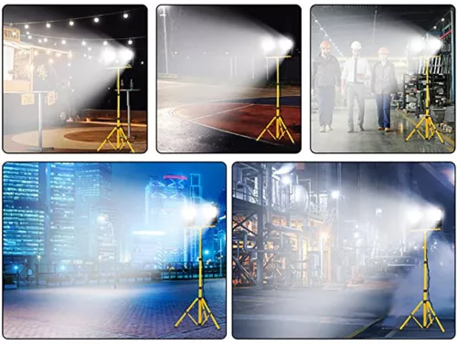 HALOGÉN LED reflektor Munkalámpa állványon 2x 30W 4000K