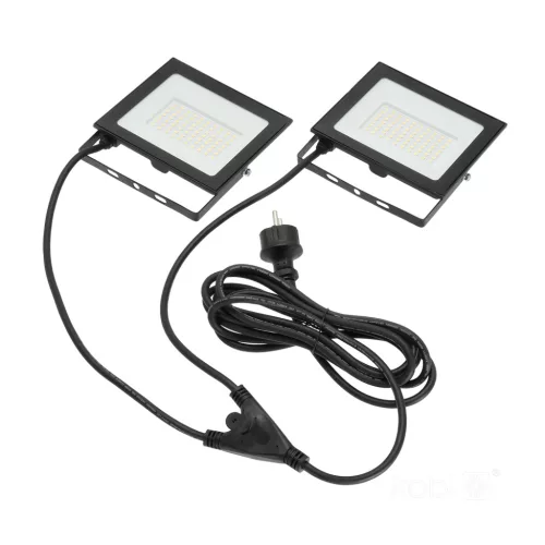 LED Reflektor Kültéri Kerti 100W 8500lm 4000K Semleges 110° IP54 IK06 Fekete Sárga Tigra Kobi