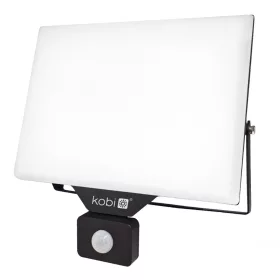   Kültéri LED reflektor lámpa 100W 8500lm 4000K felületre szerelhető IP54 fekete érzékelő mozgás DELYO Kobi