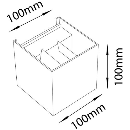 LED kerti fali lámpa 2x4W 3000K fel-le állítható fekete RIKO KOBI