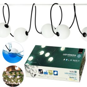   Outdoor Garden Water Girland fénylánc medence tóhoz 7,74 m 10x LED Ball 10W 2500K Kobi