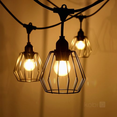 Lámpaernyő Girland Garnitúrához CRETE LS D1 Fekete Fém 5 Darab Kobi