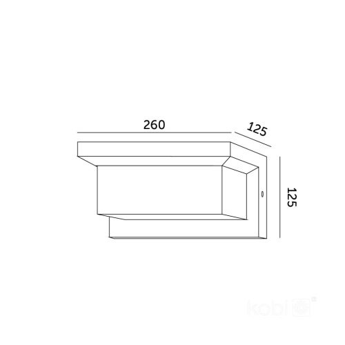 Kerti Fali Lámpa LED Homlokzati Lámpa LENTERO 12W 4000K Mozgásérzékelővel IP54 Fekete KOBI