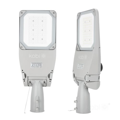 LED utcai lámpa, ipari, közúti lámpatest, 80W, 13600lm, 4000K, semleges, IP66, IK09, szürke, Master Street, Kobi