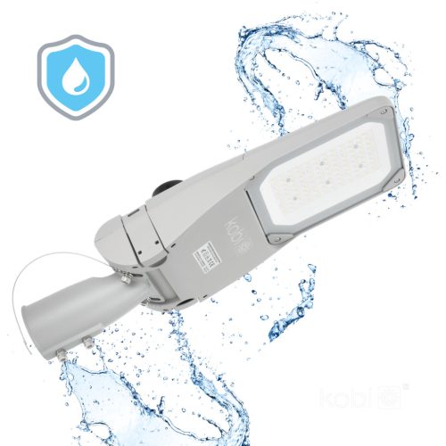 LED utcai lámpa, ipari, közúti lámpatest, 80W, 13600lm, 4000K, semleges, IP66, IK09, szürke, Master Street, Kobi