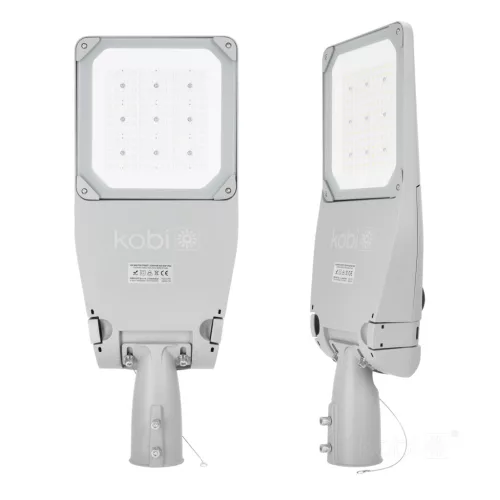 LED utcai lámpa, ipari, közúti lámpatest, 20400lm, 120W, 4000K, semleges, IP66, IK09, szürke, Master Street, Kobi
